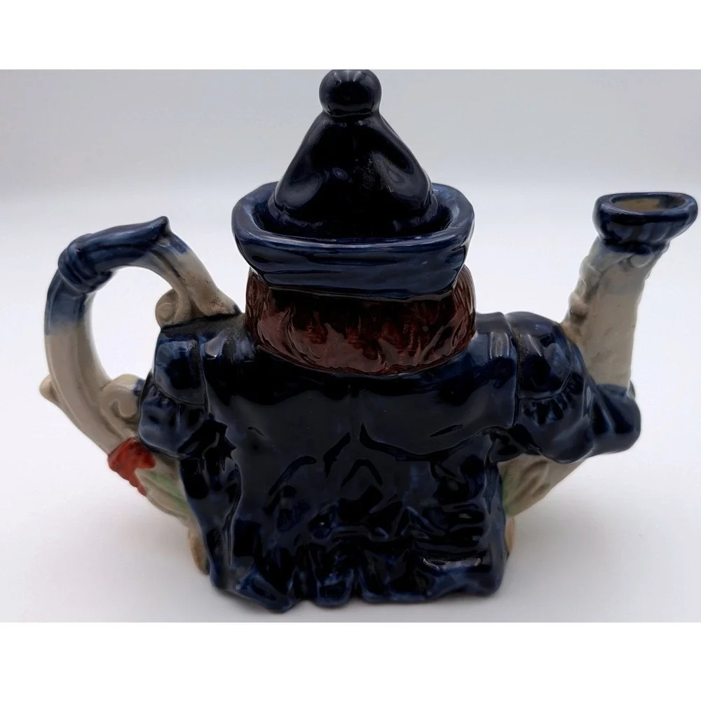 Vintage Ceramic Toby Jug Teapot Blue Coat Yellow Waistcoat Character Pot